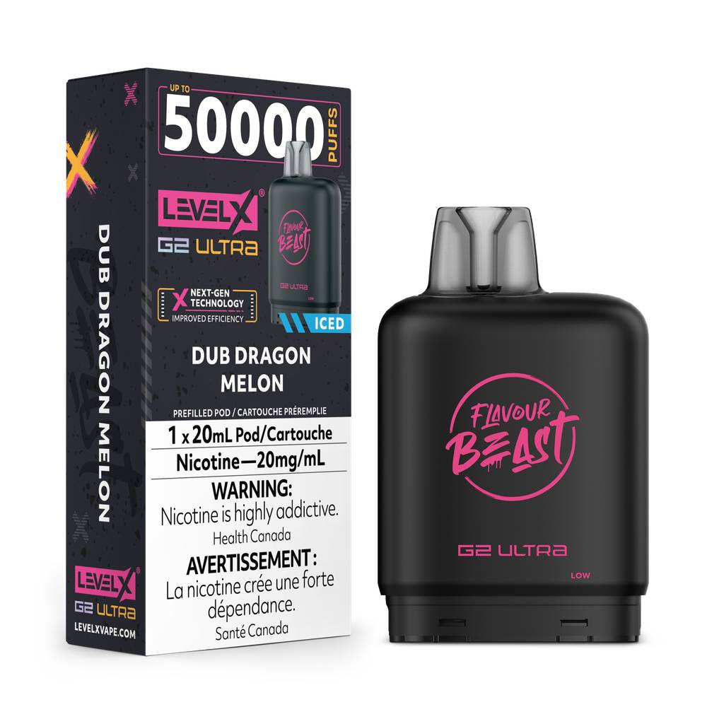 Flavour Beast LEVEL X G2 Ultra 50K Pod - Dub Dragon Melon 20mg